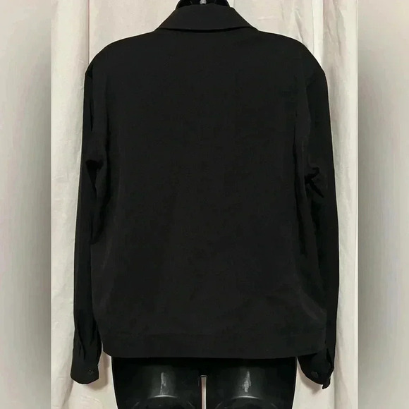 Van Heusen Women's Sz Medium A Line Coat Button Down Solid Black Lightweight - Picture 2 of 3